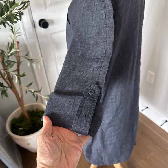 Eileen Fisher Organic Linen Dress Tunic XL Dark Blue Denim Color - Picture 6 of 12